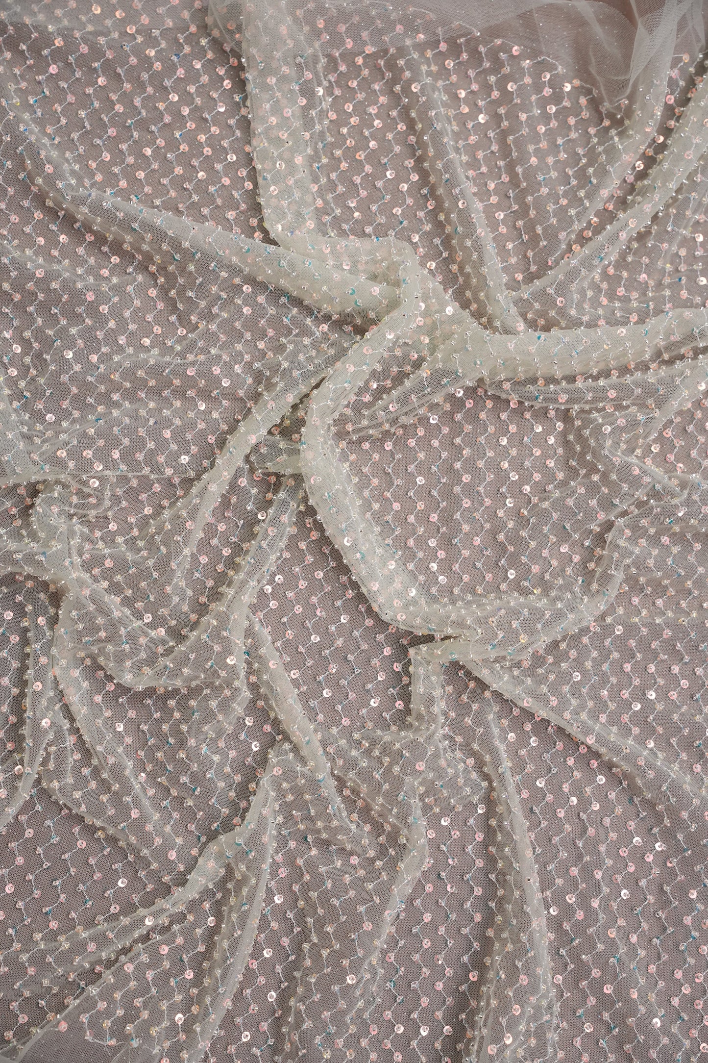 Party Wear Saree with All-Over Bead & Sequin Embellishments - Pastel Green