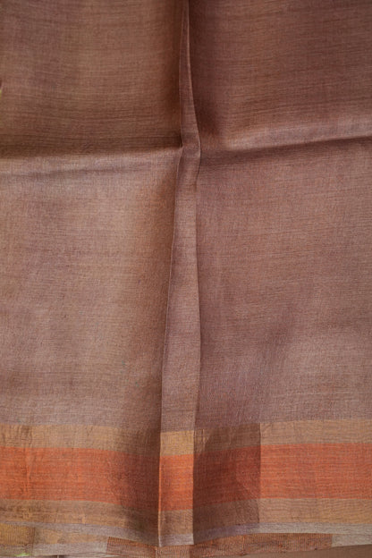 Floral Printed Pure Tussar Silk Saree-Pistachio|Silk Mark Certificate