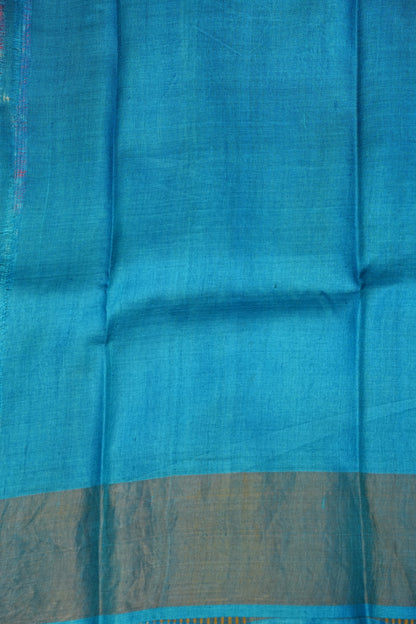 Geometric Patterned Pure Tussar Silk Saree-Pink|Silk Mark Certificate
