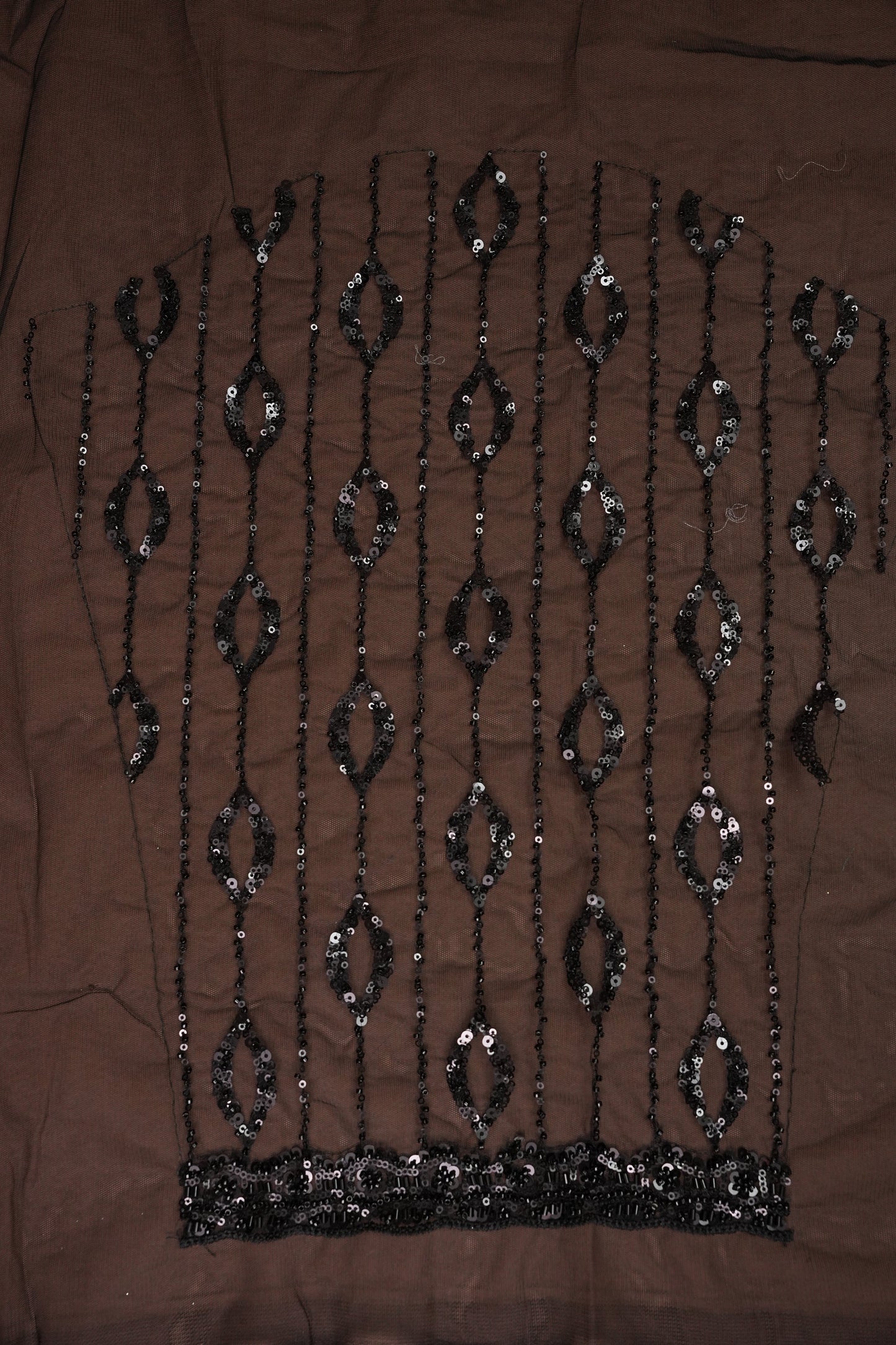 Party Wear Saree with Silver Bead & Sequin Embellishments - Black
