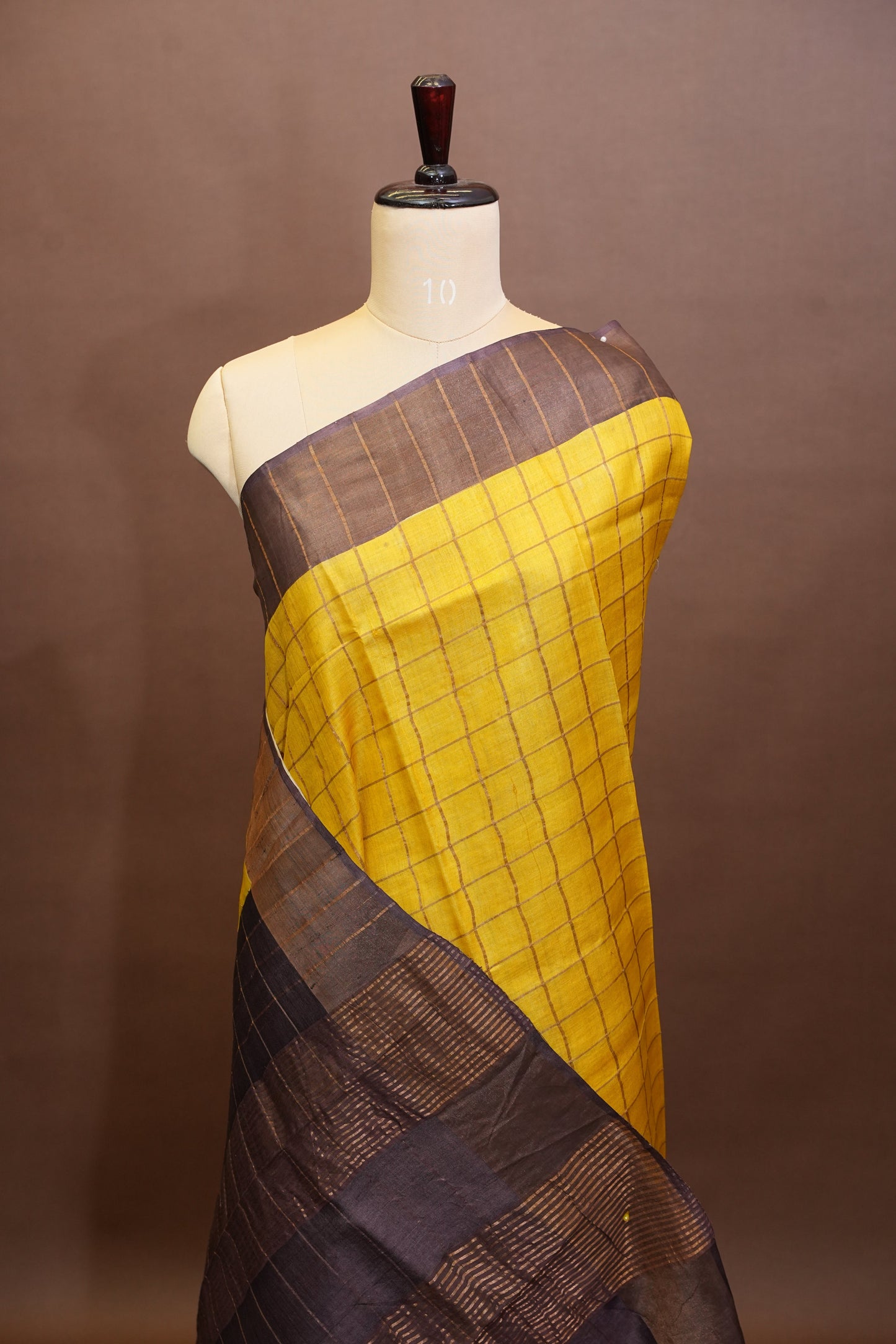 Pure Tussar Silk Saree with Handpainted Blouse-|Silk Mark Certified