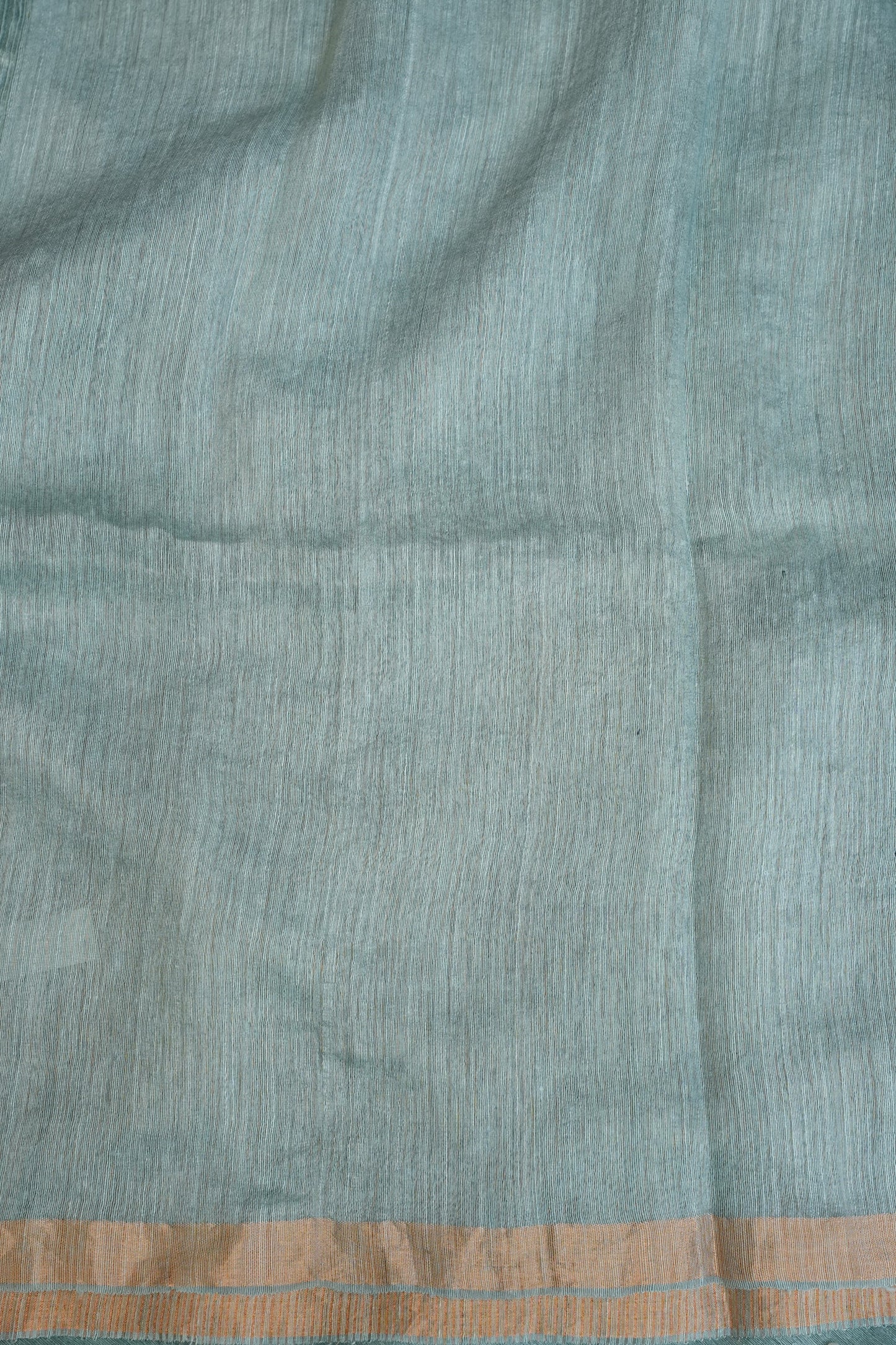 Muted Sea Green Pure Muslin Matka Silk Saree|Silk Mark Certified