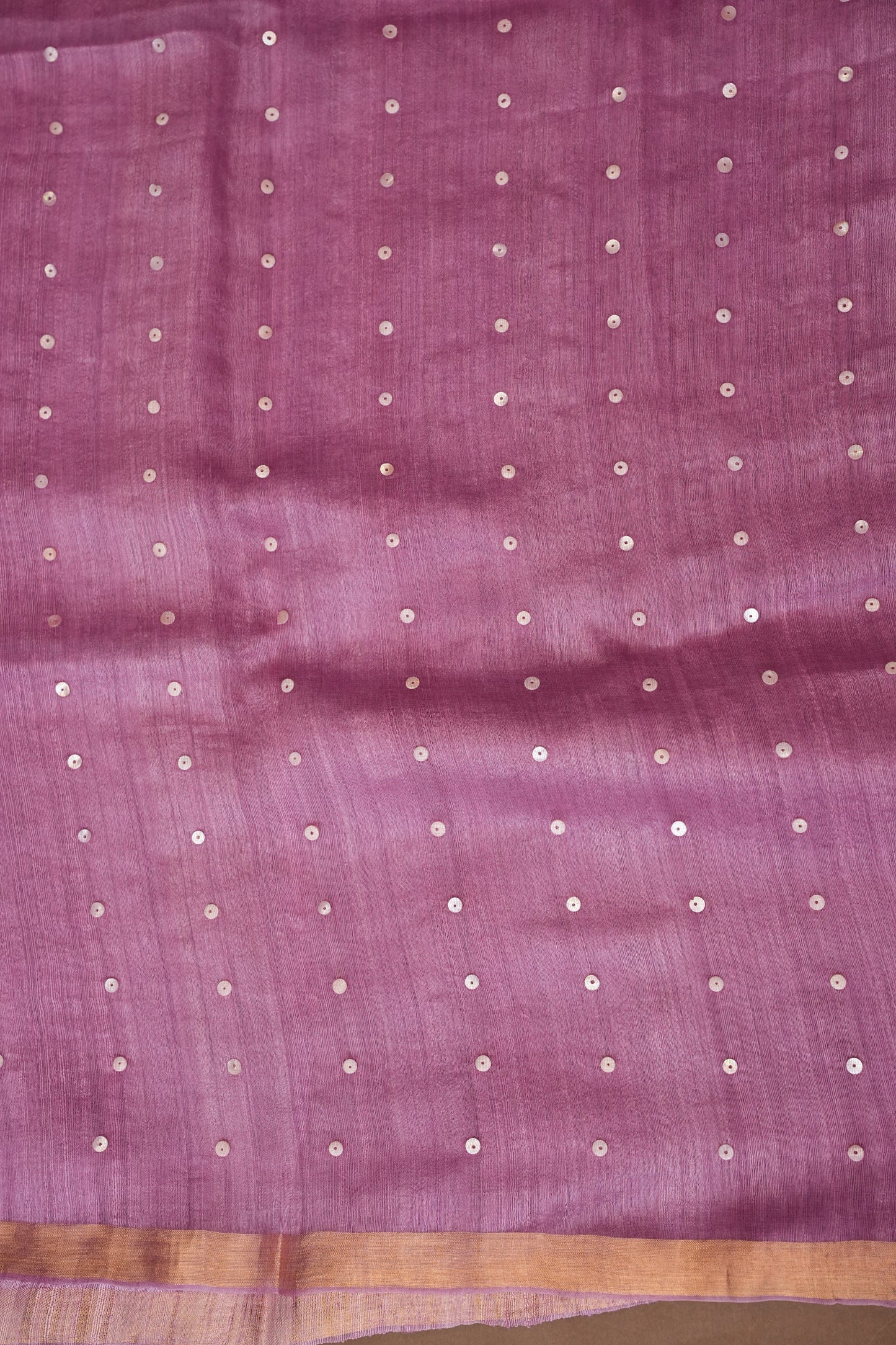 Mauve Pink Pure Muslin Pure Silk Saree|Silk Mark Certified