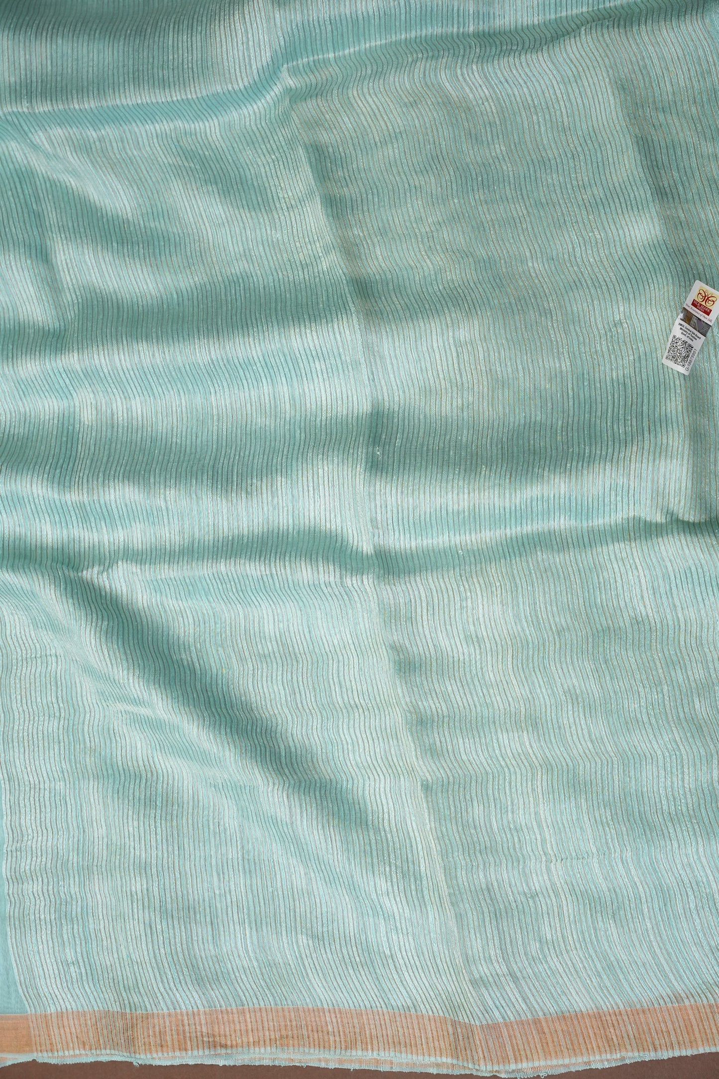 Ice Blue Pure Muslin Matka Silk Saree|Silk Mark Certified