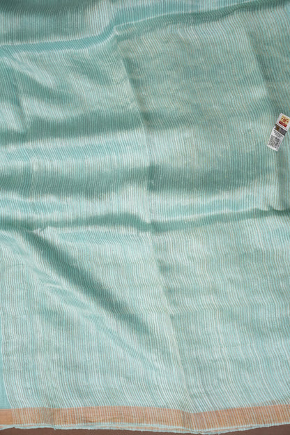 Ice Blue Pure Muslin Matka Silk Saree|Silk Mark Certified