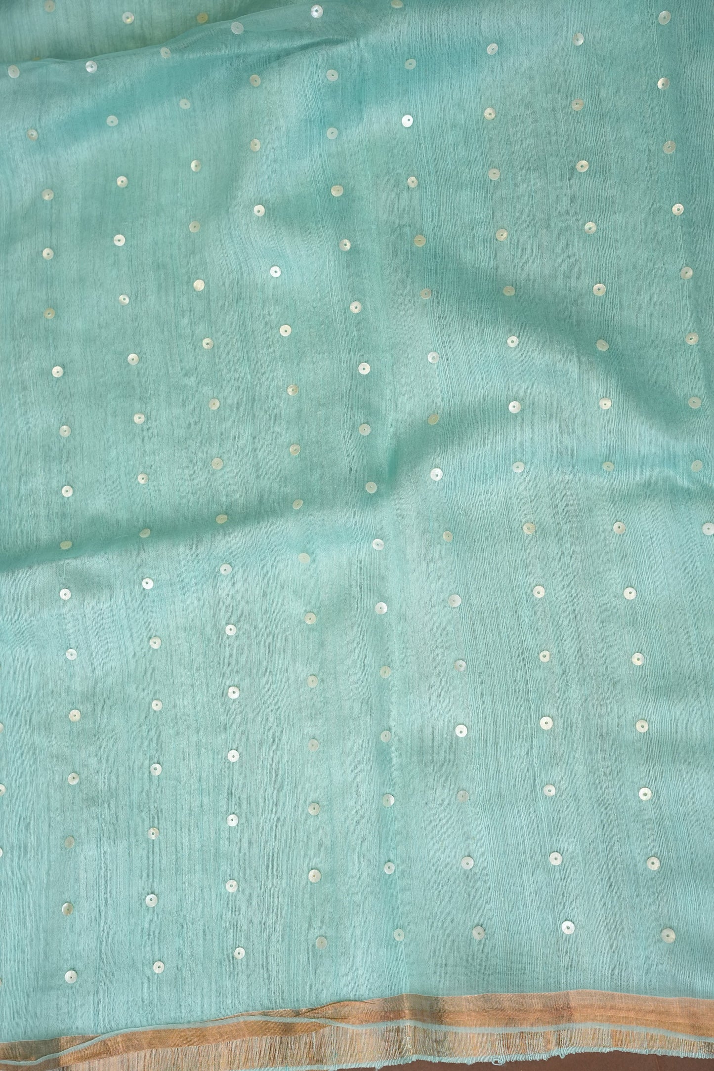 Ice Blue Pure Muslin Matka Silk Saree|Silk Mark Certified