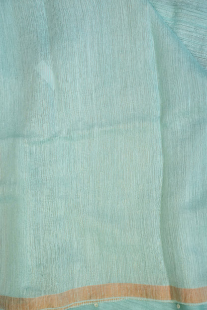 Ice Blue Pure Muslin Matka Silk Saree|Silk Mark Certified