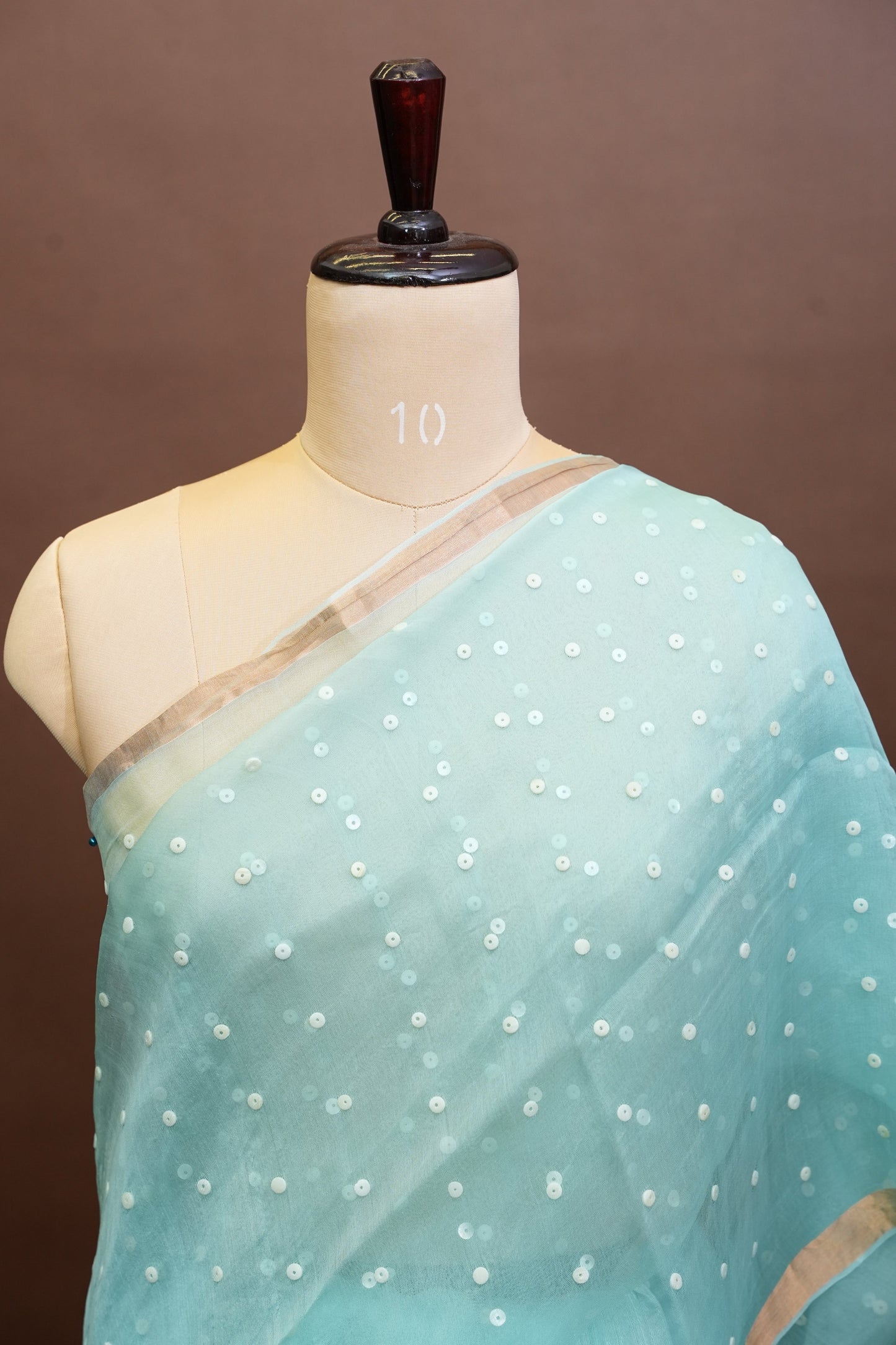 Ice Blue Pure Muslin Matka Silk Saree|Silk Mark Certified