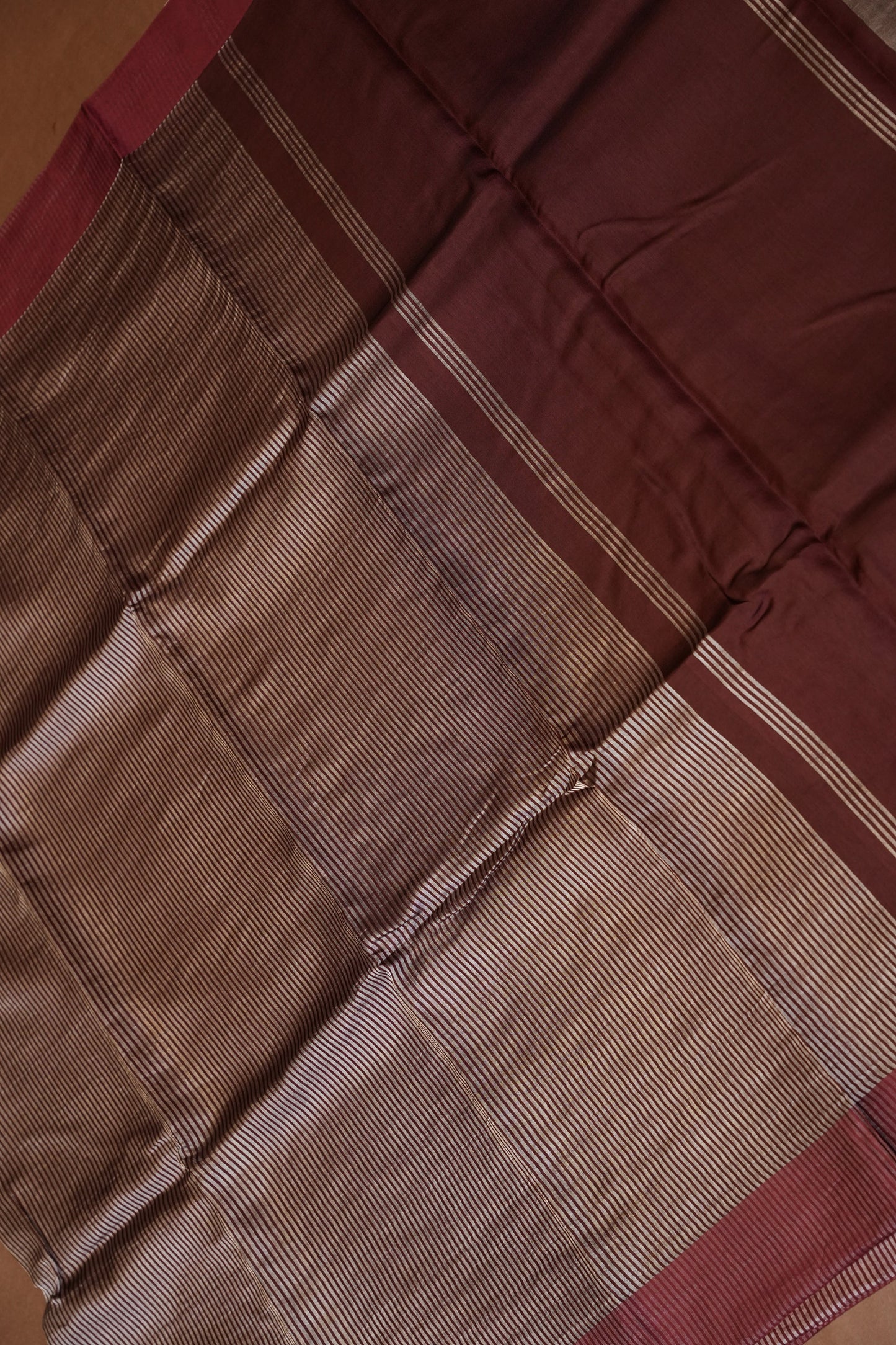 Pure Chanderi Silk Tissue Saree - Maroon