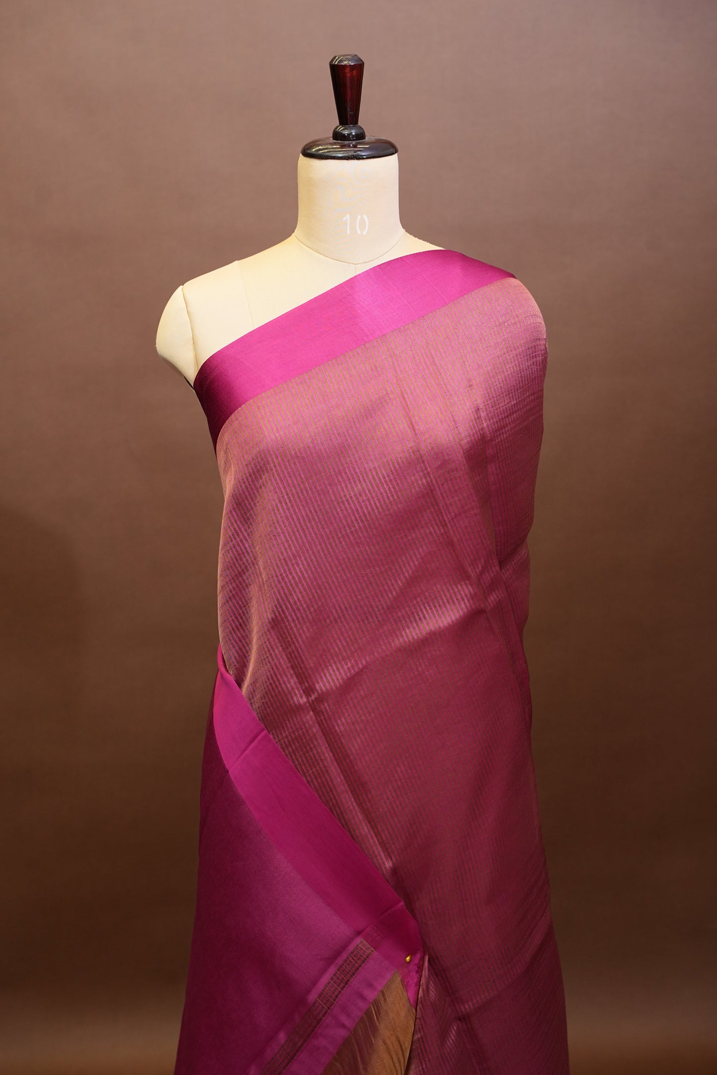 Pure Chanderi Silk Tissue Saree - Hot Pink