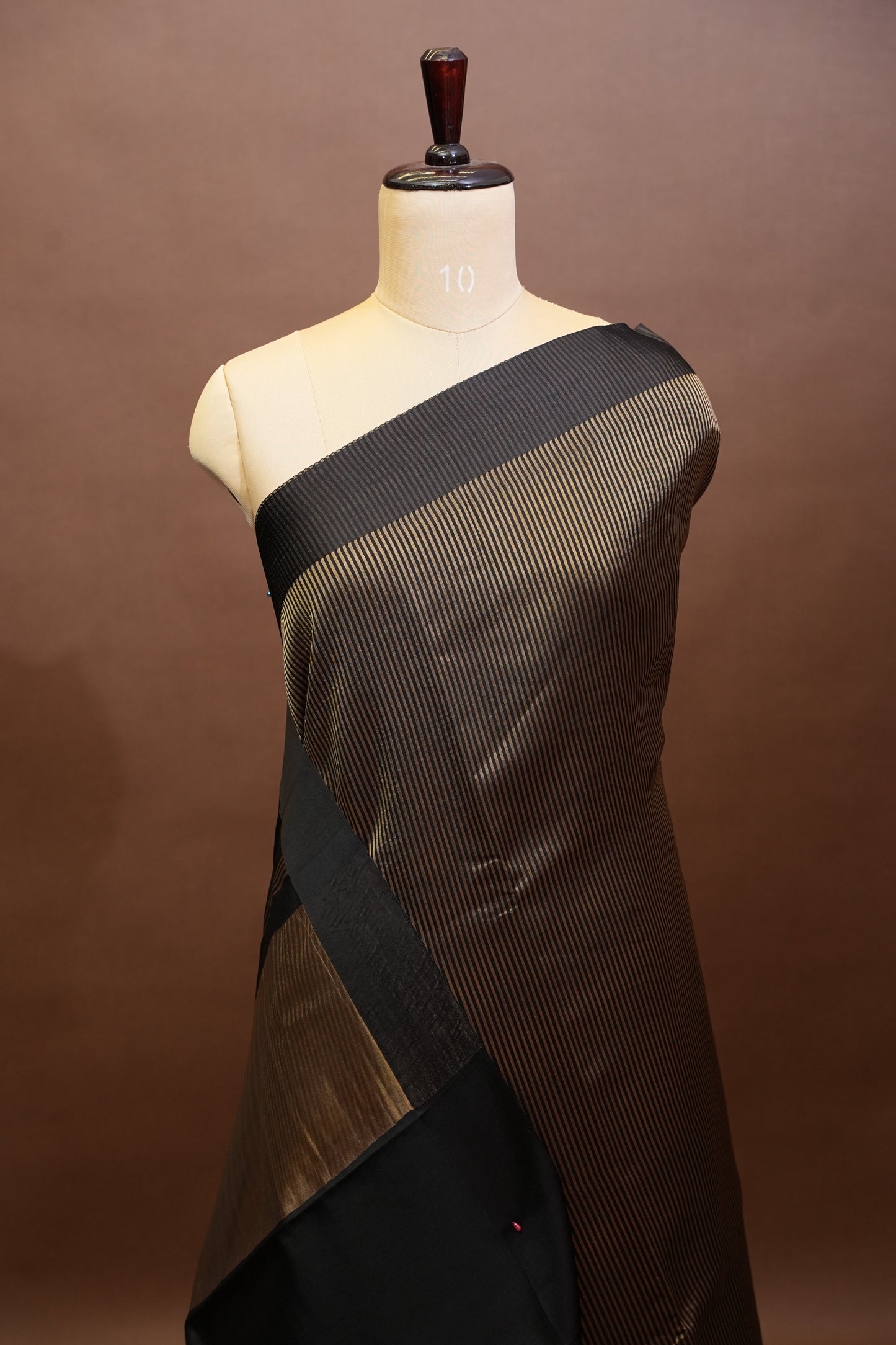 Pure Chanderi Silk Tissue Saree - Black