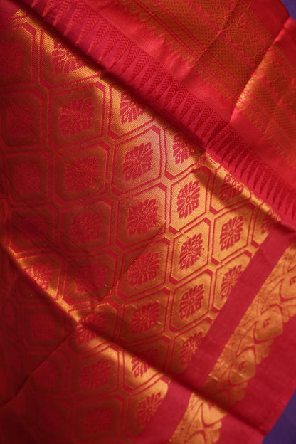 Gadwal Cotton Saree - Purple & Red