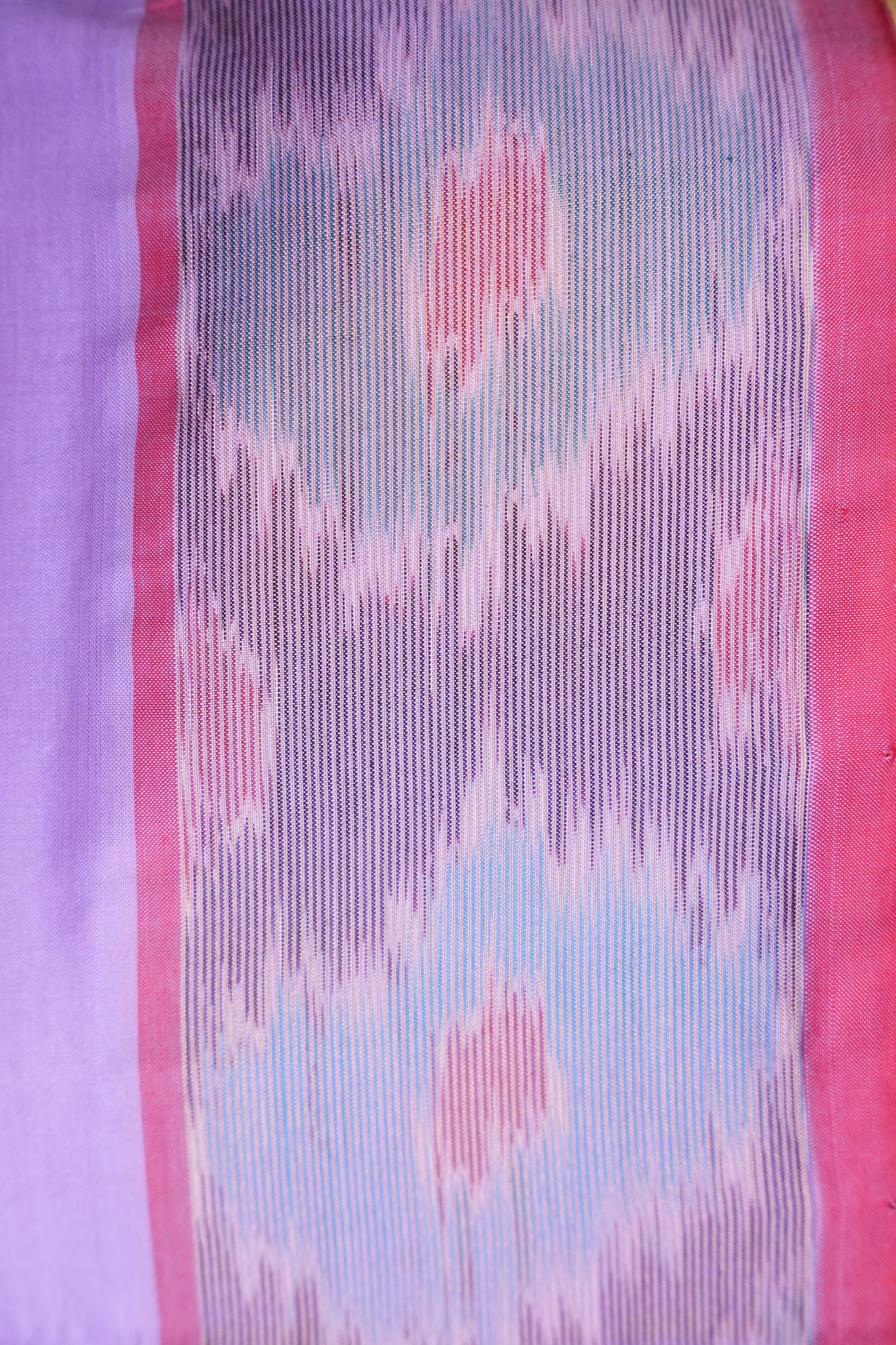 Ikkat Cotton Silk Saree - Lavender and Pink