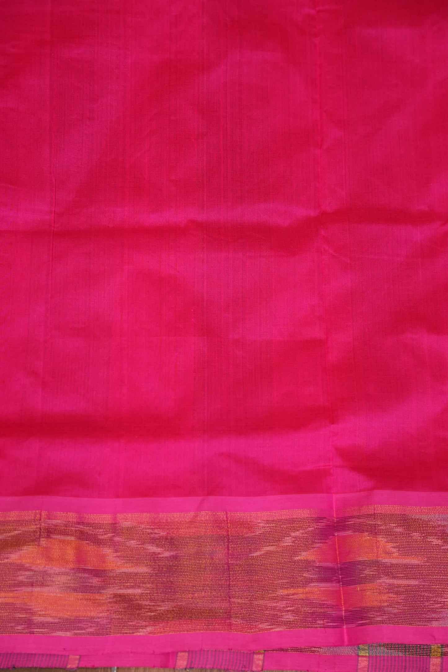 Ikkat Cotton Silk Saree - Grey and Pink