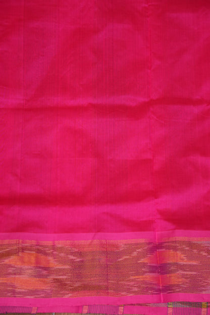 Ikkat Cotton Silk Saree - Grey and Pink