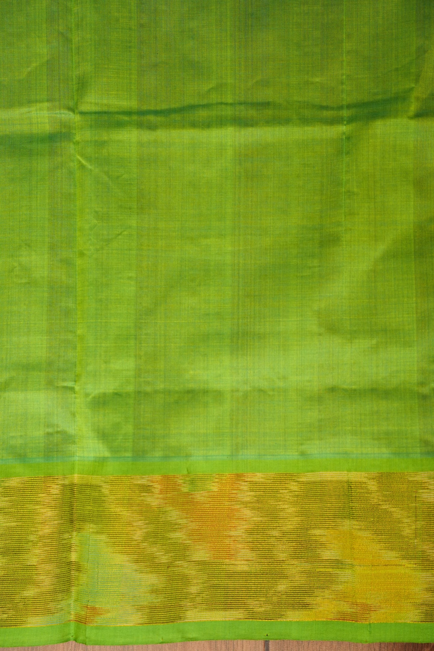 Ikkat Cotton Silk Saree - Magenta and Lime Green