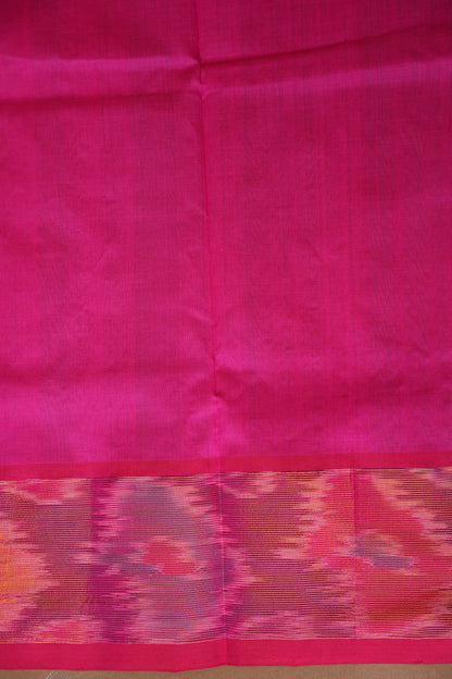 Ikkat Cotton Silk Saree - Sky Blue and Pink