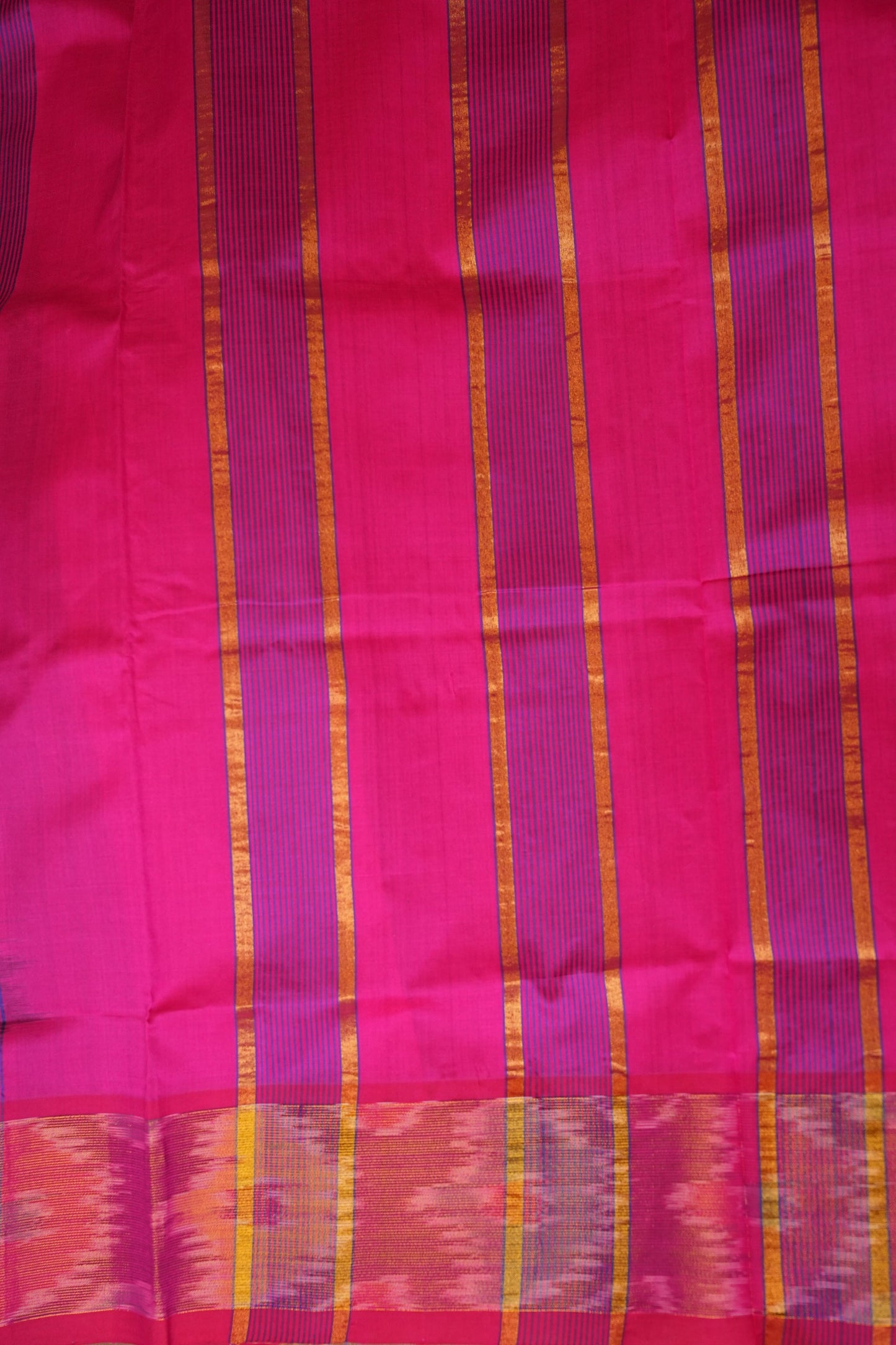 Ikkat Cotton Silk Saree - Purple and Pink