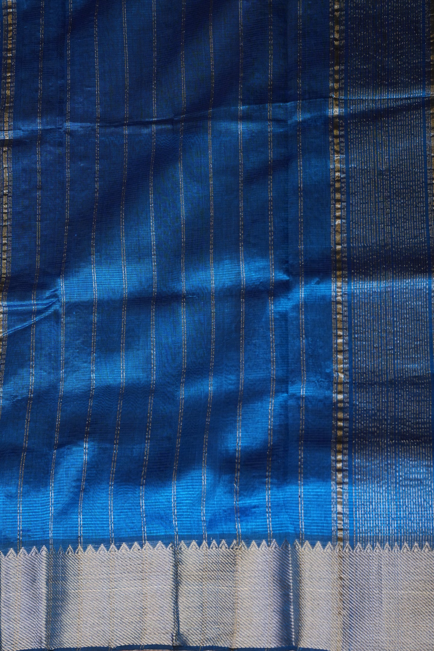 Mangalagiri Silk Cotton Saree - Peacock Blue