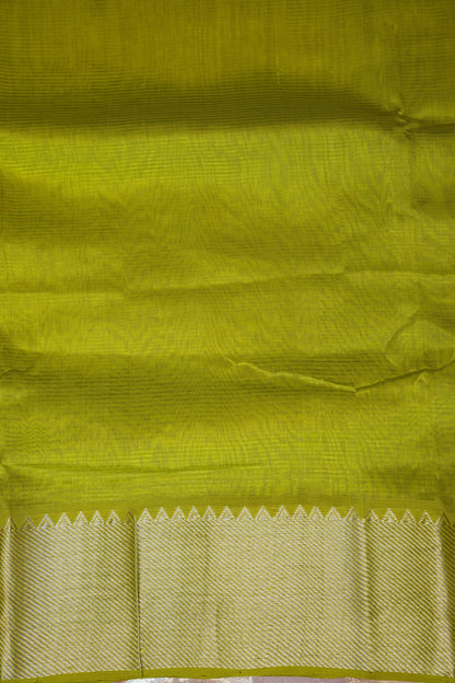 Mangalagiri Silk Cotton Saree - Parrot Green