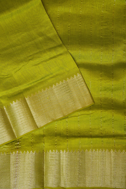 Mangalagiri Silk Cotton Saree - Parrot Green