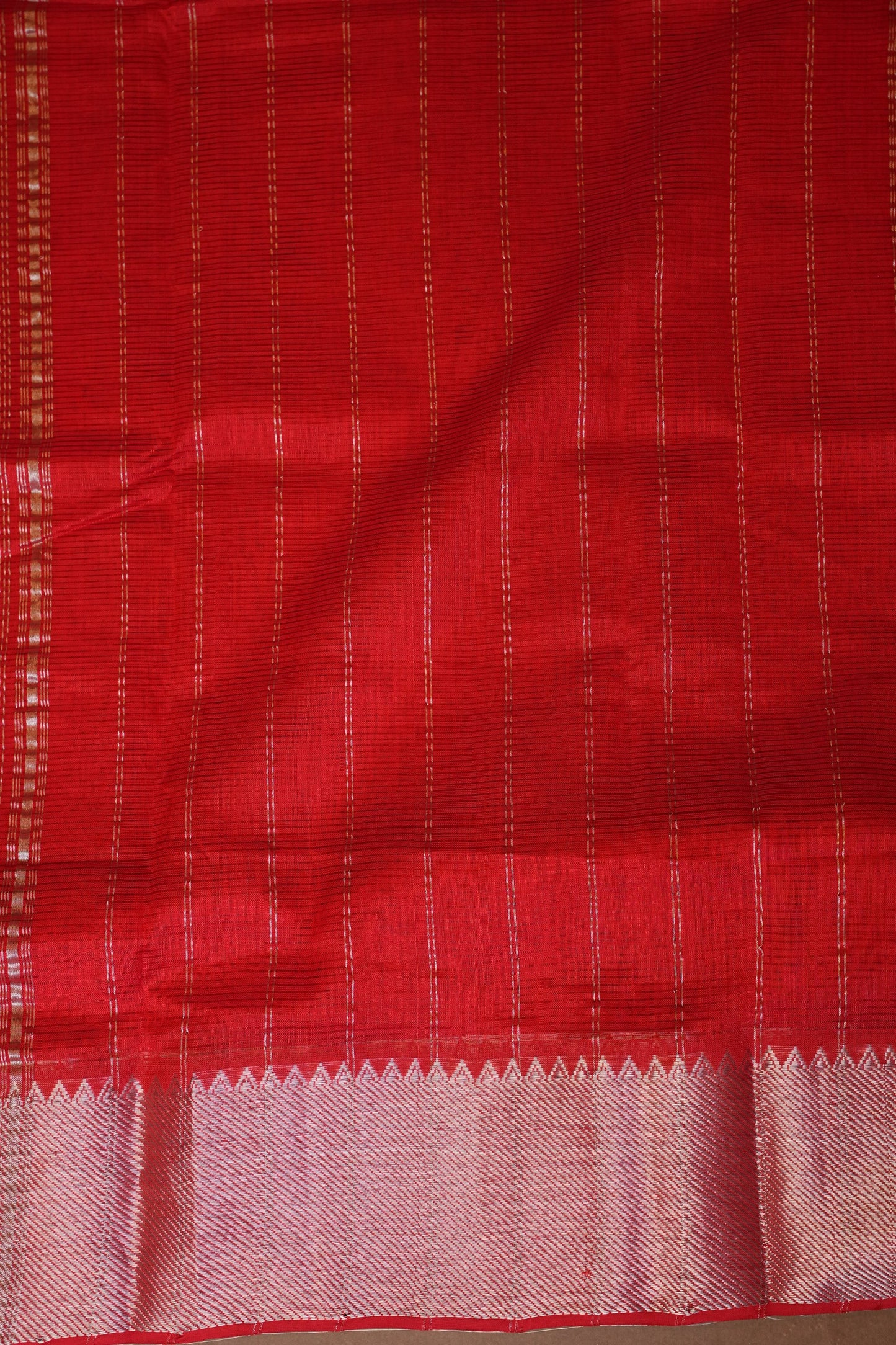 Mangalagiri Silk Cotton Saree - Red