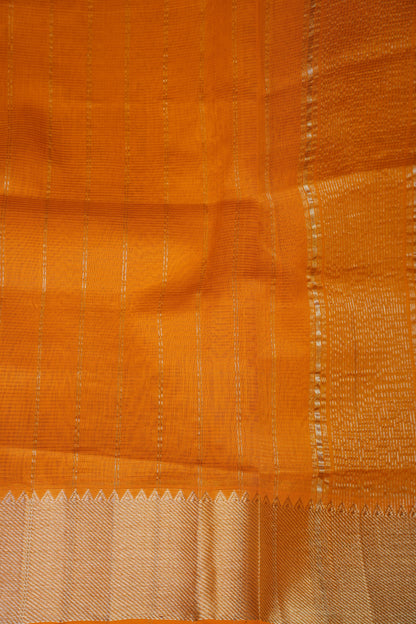 Mangalagiri Silk Cotton Saree - Mustard Yellow