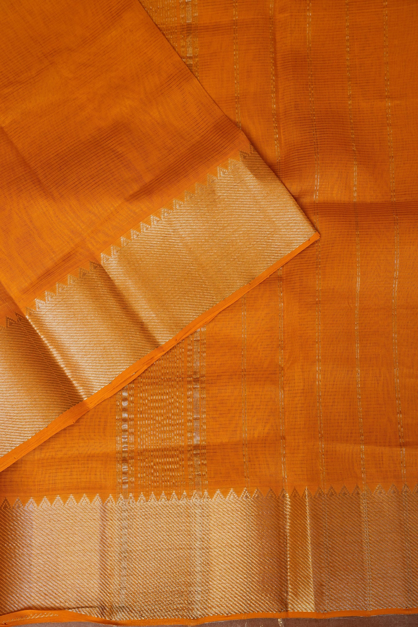 Mangalagiri Silk Cotton Saree - Mustard Yellow