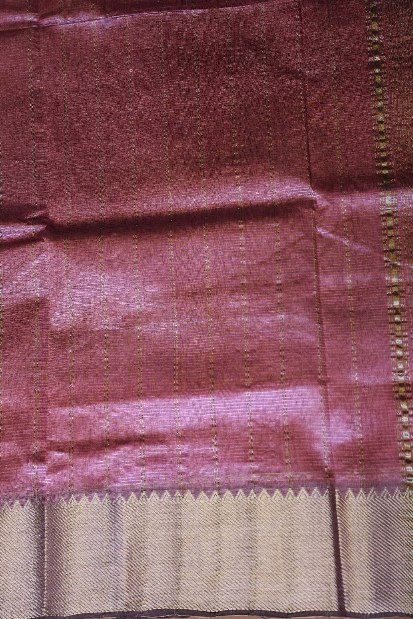 Mangalagiri Silk Cotton Saree - Rose Mauve