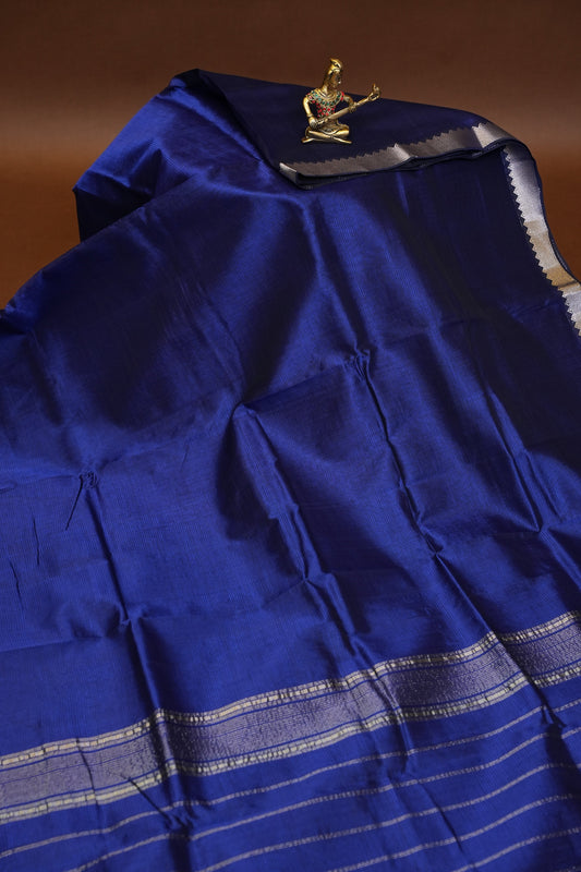 Mangalagiri Silk Cotton Saree - Royal Blue