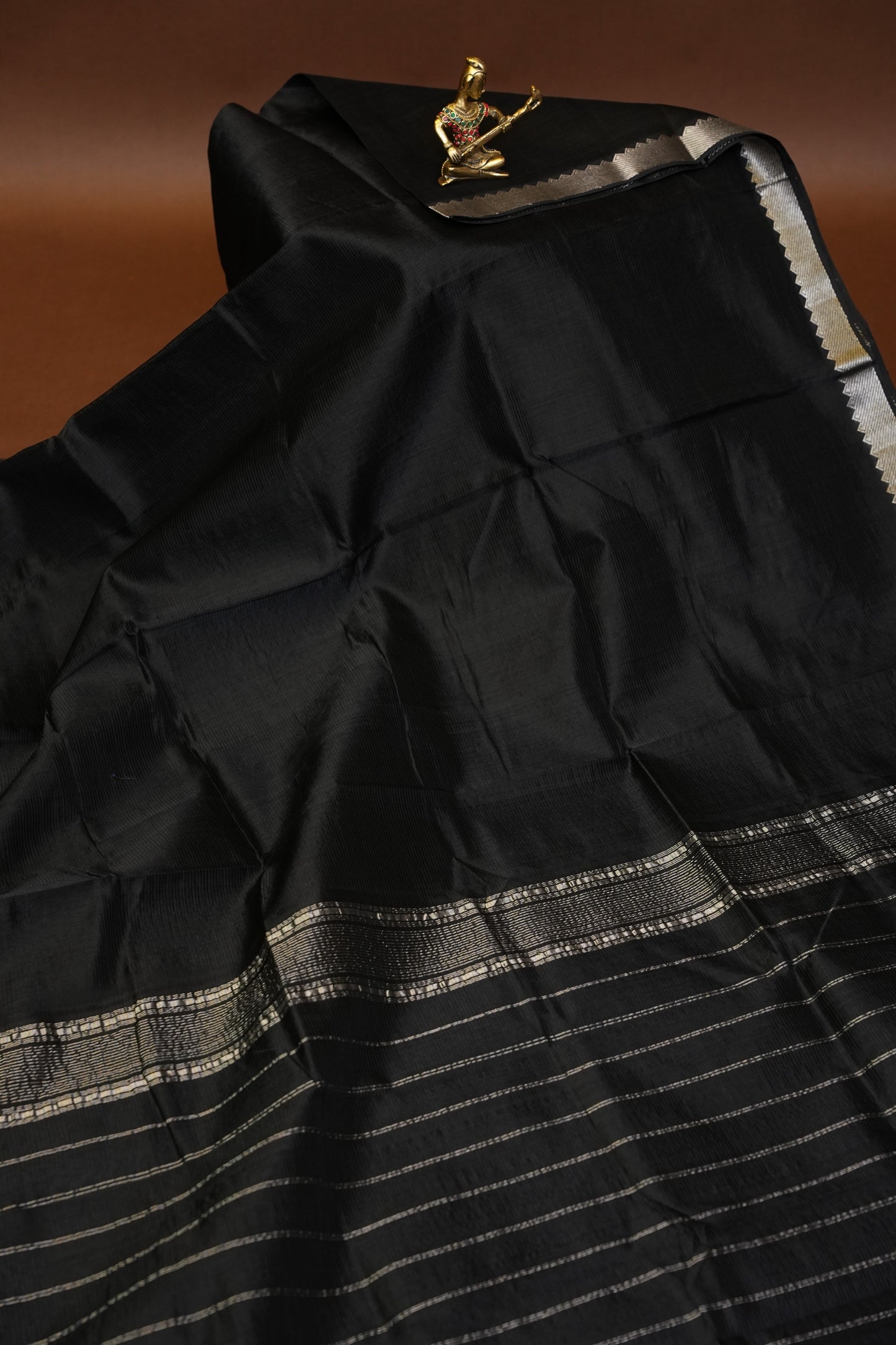 Mangalagiri Silk Cotton Saree - Classic Black
