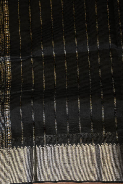 Mangalagiri Silk Cotton Saree - Classic Black