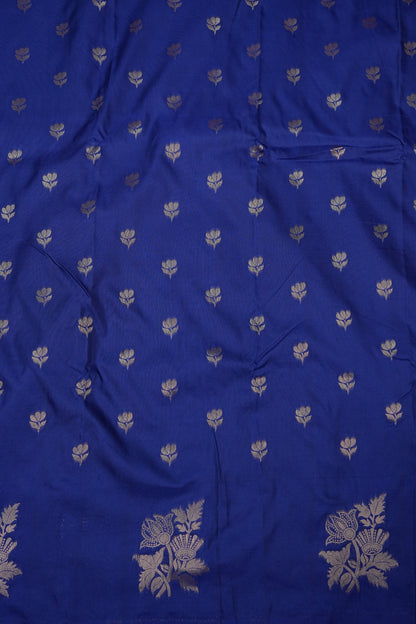 Royal Blue Semi Silk Saree with Turning Border & Rich Brocade Pallu