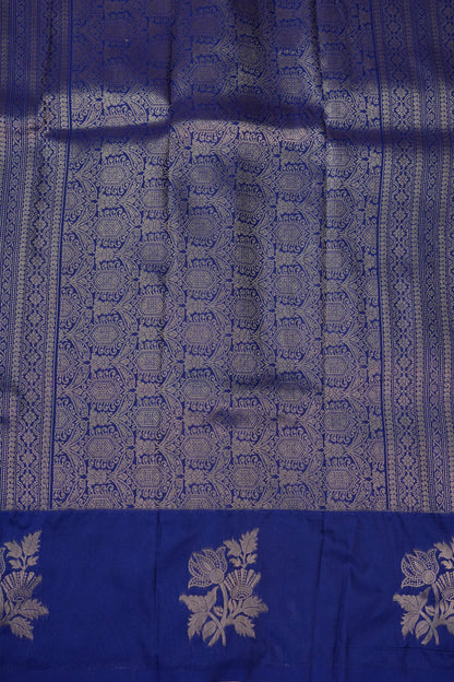 Royal Blue Semi Silk Saree with Turning Border & Rich Brocade Pallu