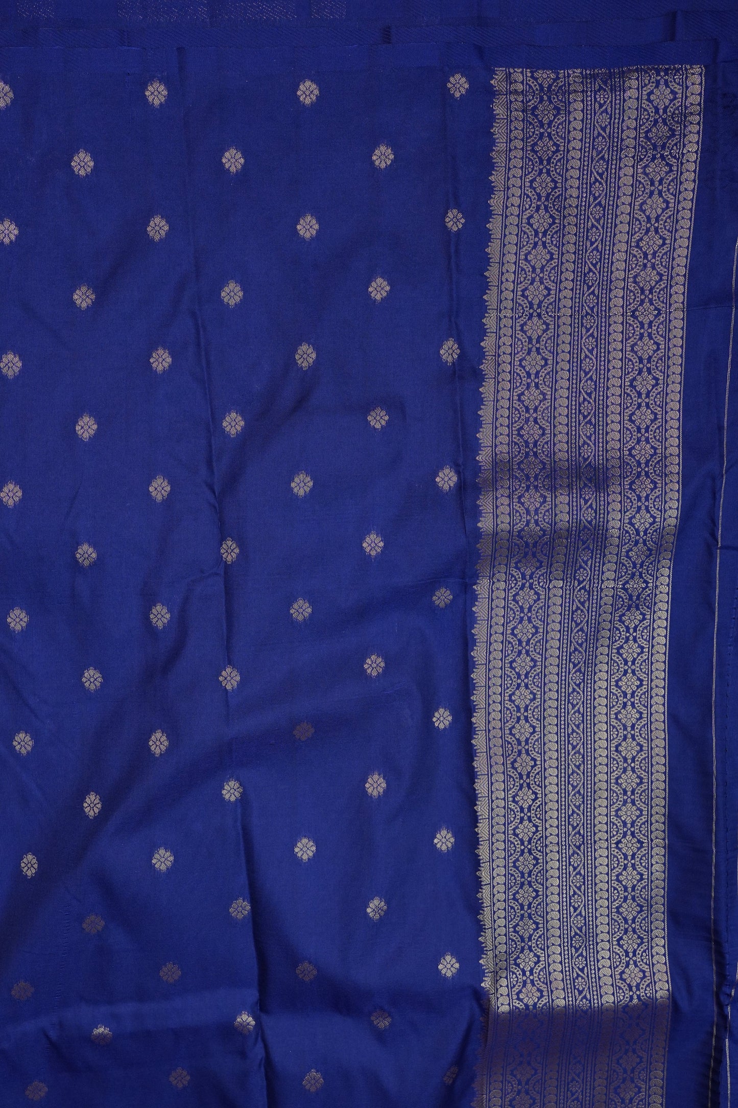 Royal Blue Semi Silk Saree with Turning Border & Rich Brocade Pallu