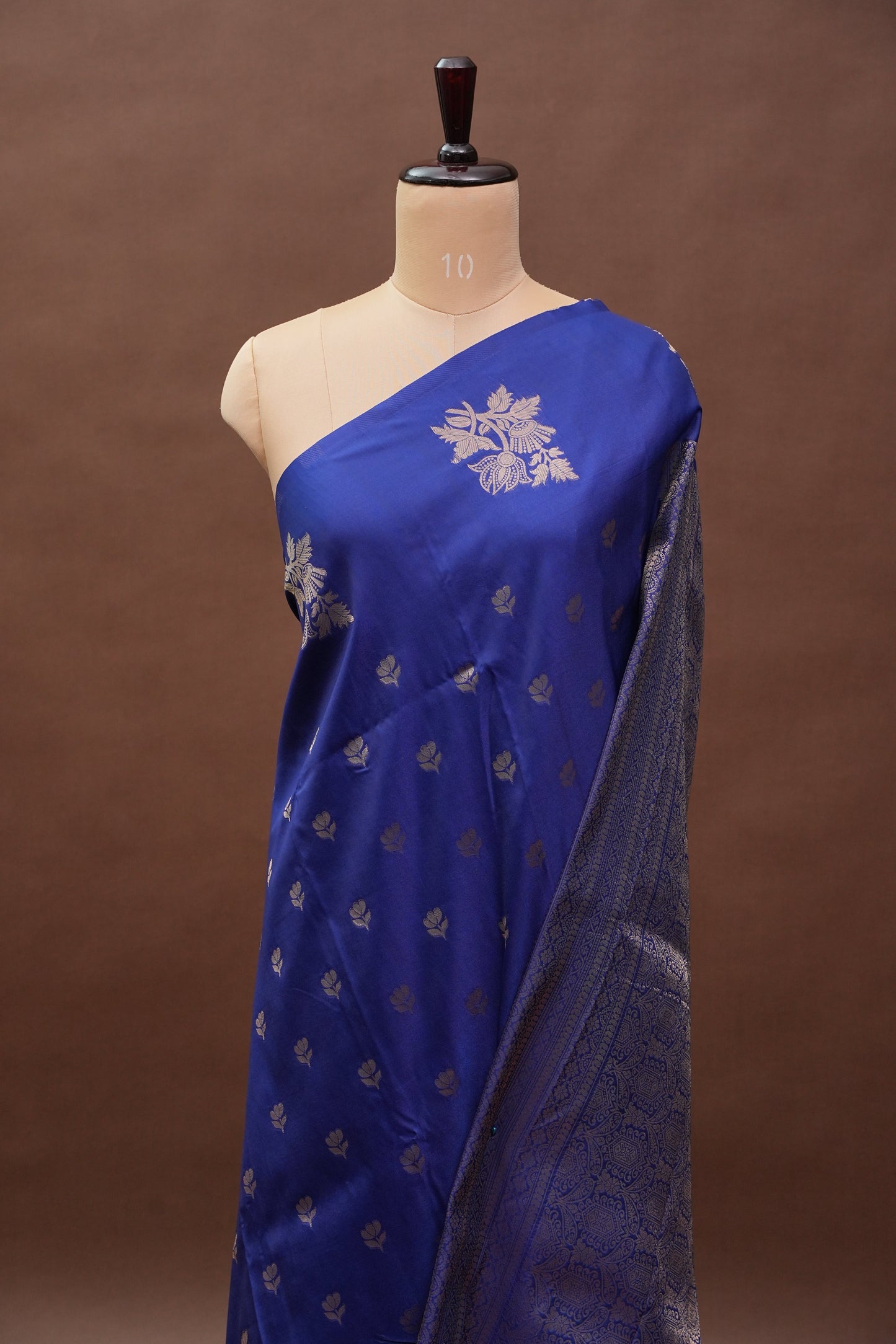 Royal Blue Semi Silk Saree with Turning Border & Rich Brocade Pallu
