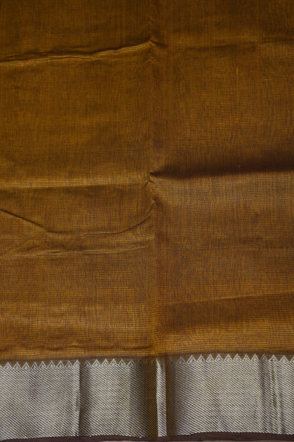 Mangalagiri Silk Cotton Saree - Burnt Mustard