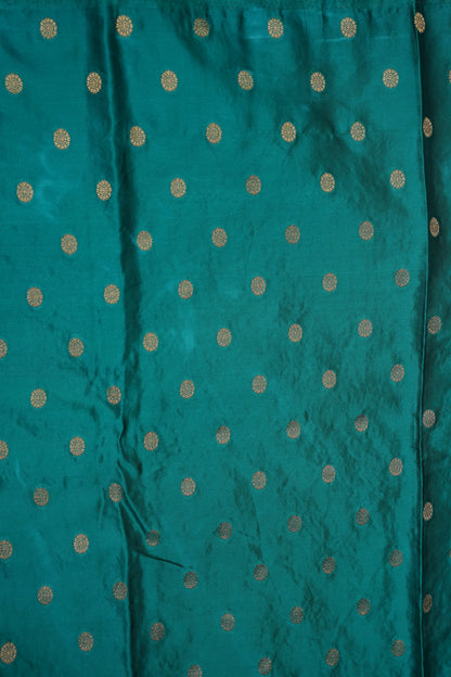 Turquoise Blue Banarasi Satin Silk Saree with Meenakari Floral Zari Weave & Rich Brocade Border