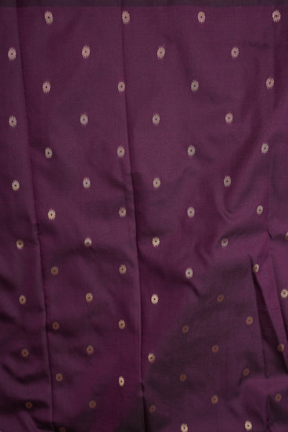 Deep Wine Semi Silk Saree with Turning Border & Rich Brocade Pallu