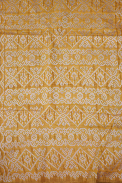 Yellow Jamdani Saree with Intricate White Woven Motifs