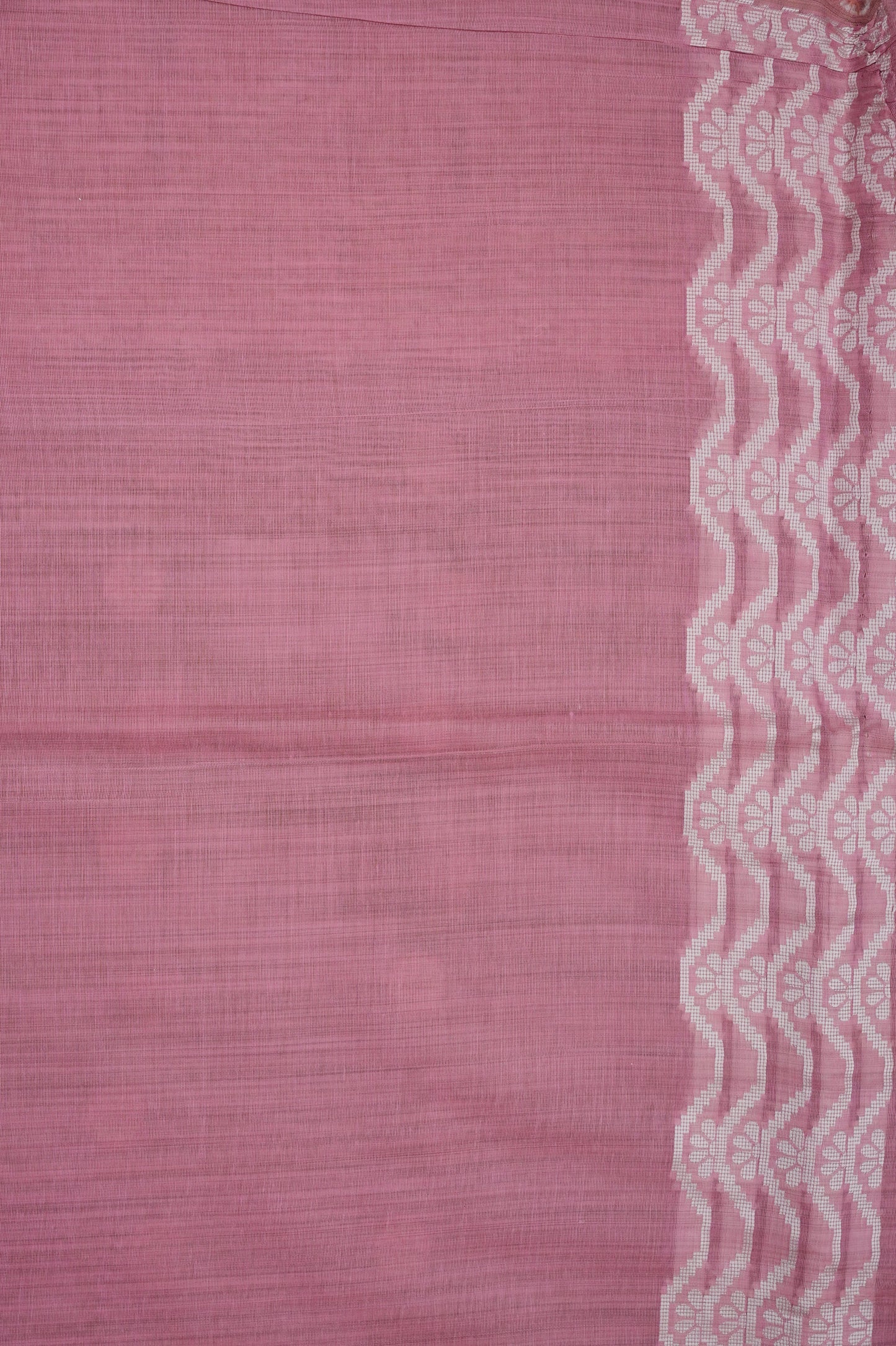 Pink Jamdani Saree with Intricate White Woven Motifs