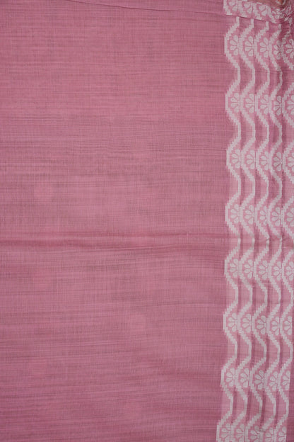 Pink Jamdani Saree with Intricate White Woven Motifs