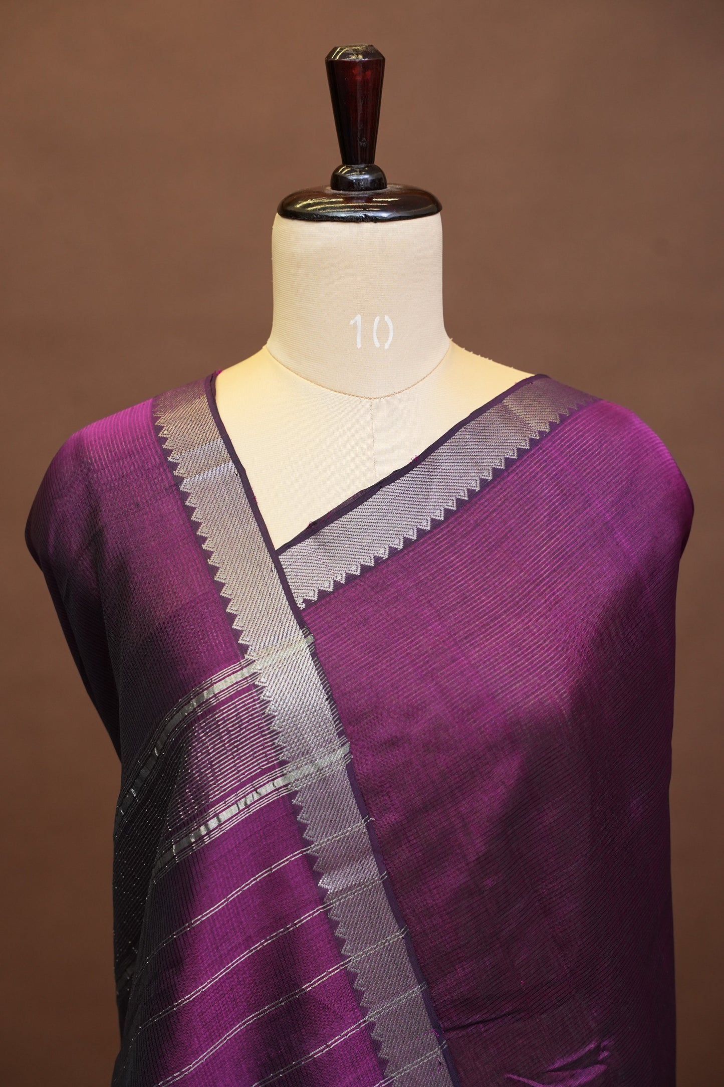 Mangalagiri Silk Cotton Saree - Rich Plum