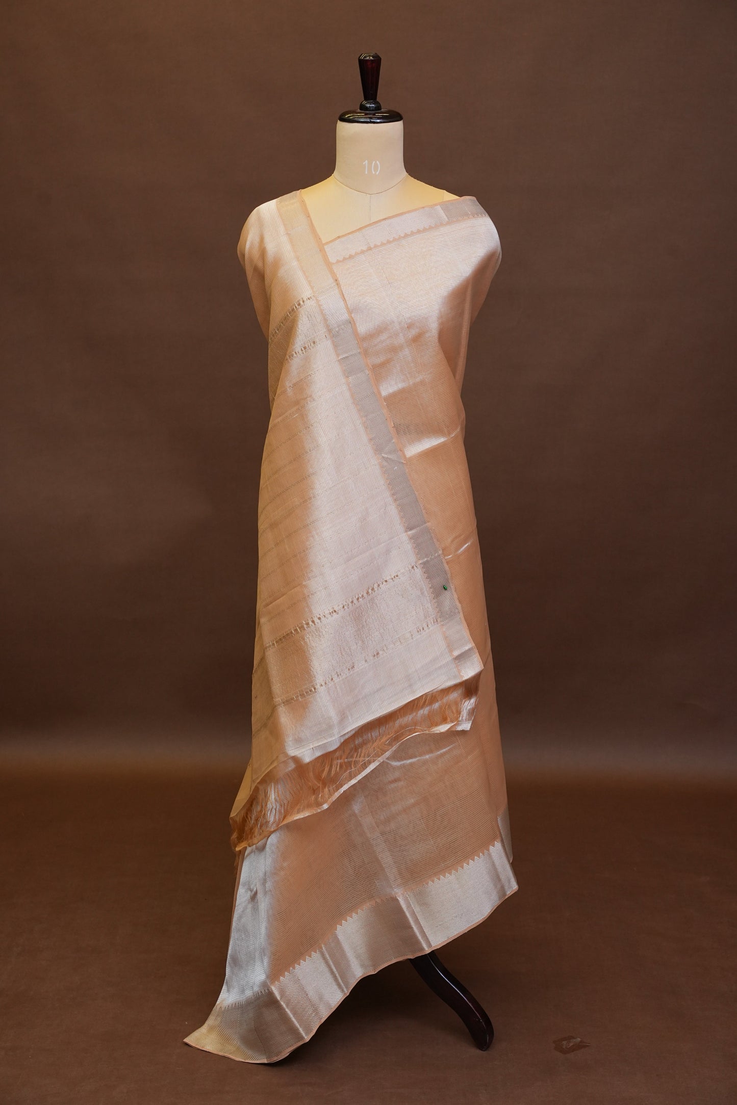 Mangalagiri Silk Cotton Saree - Ivory Beige