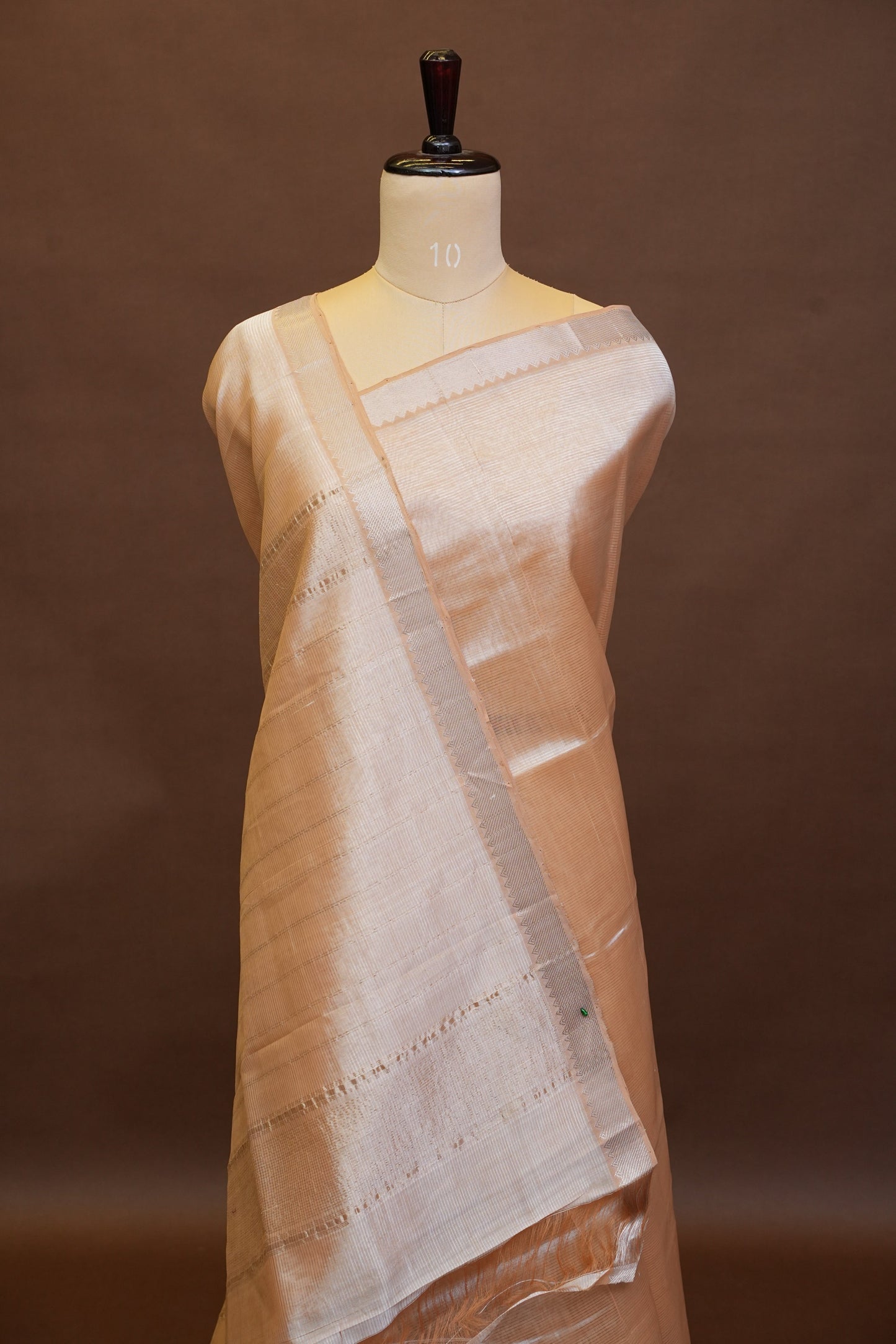 Mangalagiri Silk Cotton Saree - Ivory Beige