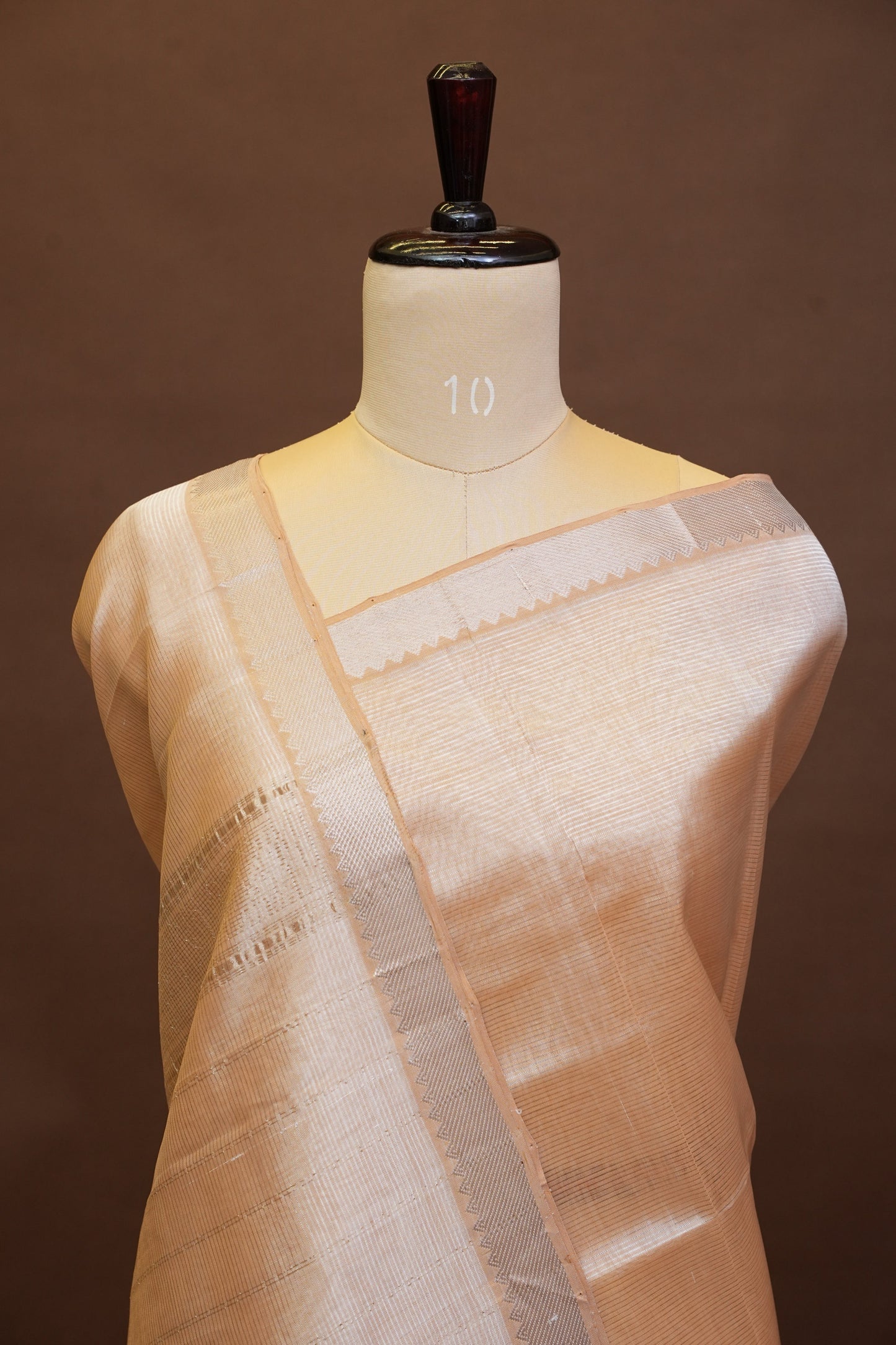 Mangalagiri Silk Cotton Saree - Ivory Beige