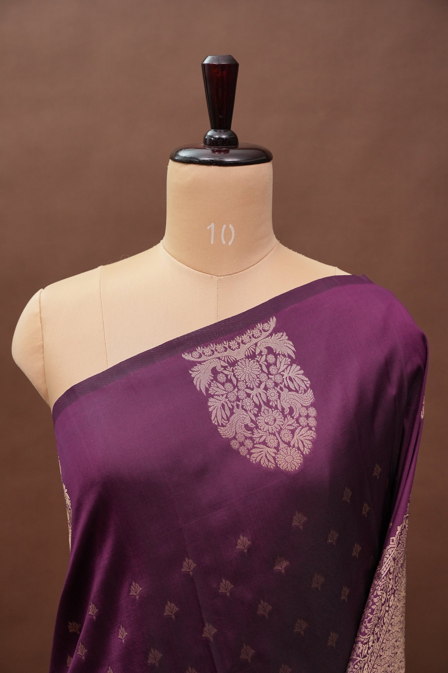 Deep Wine Semi Silk Saree with Turning Border & Rich Brocade Pallu