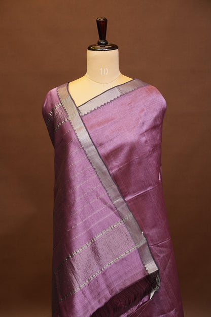 Mangalagiri Silk Cotton Saree - Rose Mauve