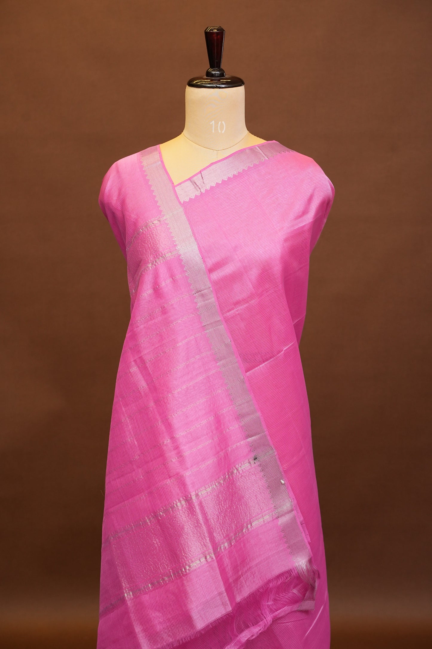 Mangalagiri Silk Cotton Saree - Candy Pink