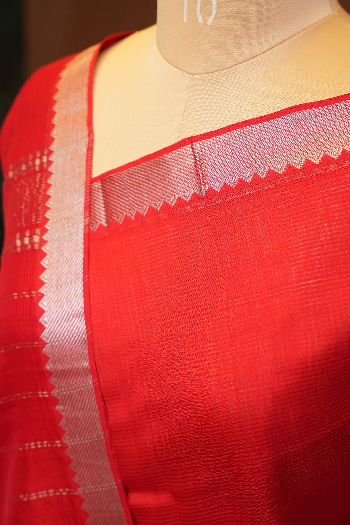 Mangalagiri Silk Cotton Saree - Red
